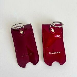 Clarins Red Keychain Holder two pic set
